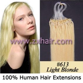 100S 22" Micro rings/loop remy hair human hair extensions #613