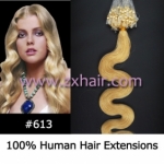 100S 20" remy Micro rings hair Wave human hair extensions #613
