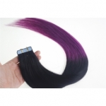 18" 40g Tape Human Hair Extensions #01/purple Ombre