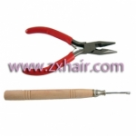 A Straight Plier and A Needle for Human Hair Extensions