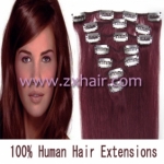 20" 7pcs set Clip-in hair remy Human Hair Extensions #bug