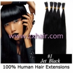100S 18" Stick tip hair remy 0.5g/s human hair extensions #01