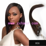 100S 16" Micro rings/loop hair remy human hair extensions #06