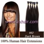 100S 16" Stick tip hair remy 0.4g/s human hair extensions #02