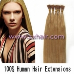 100S 18" Stick tip hair remy 0.5g/s human hair extensions #27