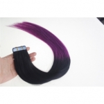 24" 70g Tape Human Hair Extensions #01/Purple Ombre