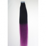 20" 50g Tape Human Hair Extensions #01/purple Ombre