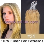 100S 22" Micro rings/loop remy hair human hair extensions #24