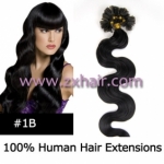 100S 20" Nail tip hair remy wave Human Hair Extensions #1B