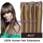 20" 3pcs set 36g Clip-in hair Human Hair Extensions #4/27