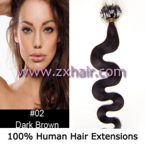 100S 20" remy Micro rings hair Wave human hair extensions #02