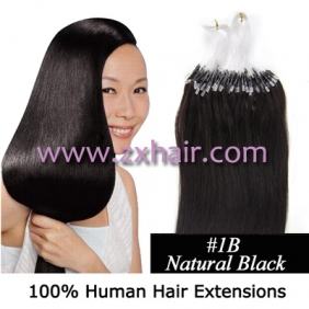 100S 26" Micro rings/loop remy hair human hair extensions #1B