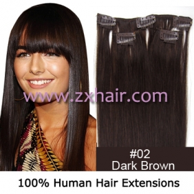 20" 3pcs set 36g Clip-in hair Human Hair Extensions #02