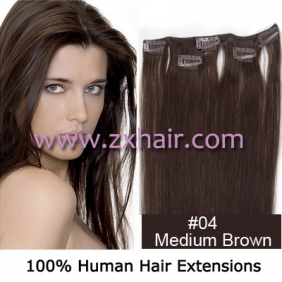 20" 3pcs set 36g Clip-in hair Human Hair Extensions #04