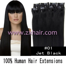 20" 8pcs set 48g Clip-in hair Human Hair Extensions #01