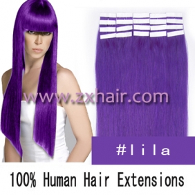 24" 70g Tape Human Hair Extensions #lila