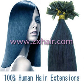 100S 20" Nail tip hair remy Human Hair Extensions #blue