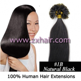 100S 22" Nail tip hair remy Human Hair Extensions #1B