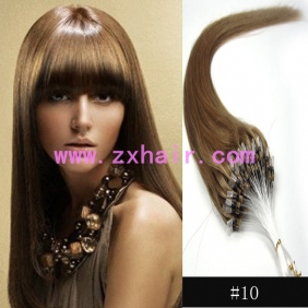 100S 20" Micro rings/loop hair remy human hair extensions #10