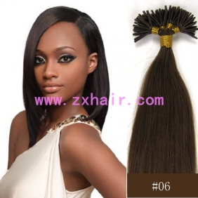 100S 16" Stick tip hair remy 0.4g/s human hair extensions #06