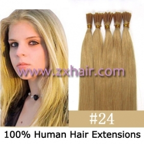 100S 16" Stick tip hair remy 0.4g/s human hair extensions #24