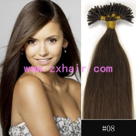 100S 18\" Stick tip hair remy 0.5g/s human hair extensions #08