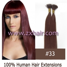 100S 24\" Stick tip hair remy human hair extensions #33