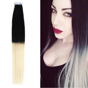 18" 40g Tape Human Hair Extensions #1/613 Ombre