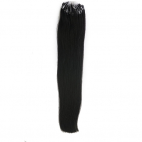 100S 20" Micro rings/loop hair 1g/s human hair extensions #01 Double Beads
