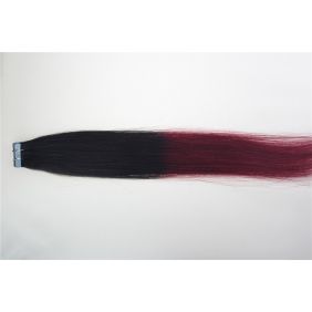 22" 60g Tape Human Hair Extensions #1B/BUG Ombre