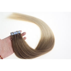 24" 70g Tape Human Hair Extensions #12/613 Ombre