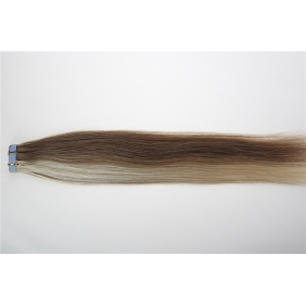 24" 70g Tape Human Hair Extensions #12/613 Mixed