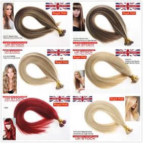 UK Stock Mixed Color Double Drawn 100S 16\"-22\" Stick tip hair 1g/s human hair extensions