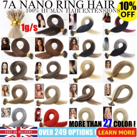 UK Stock 28 Colors Double Drawn 100S 16"-22" Nano hair 1g/s human hair extensions