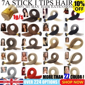 UK Stock 28 Colors Double Drawn 50S 16"-22" Stick tip hair 1g/s human hair extensions